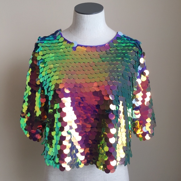 oversized sequin top